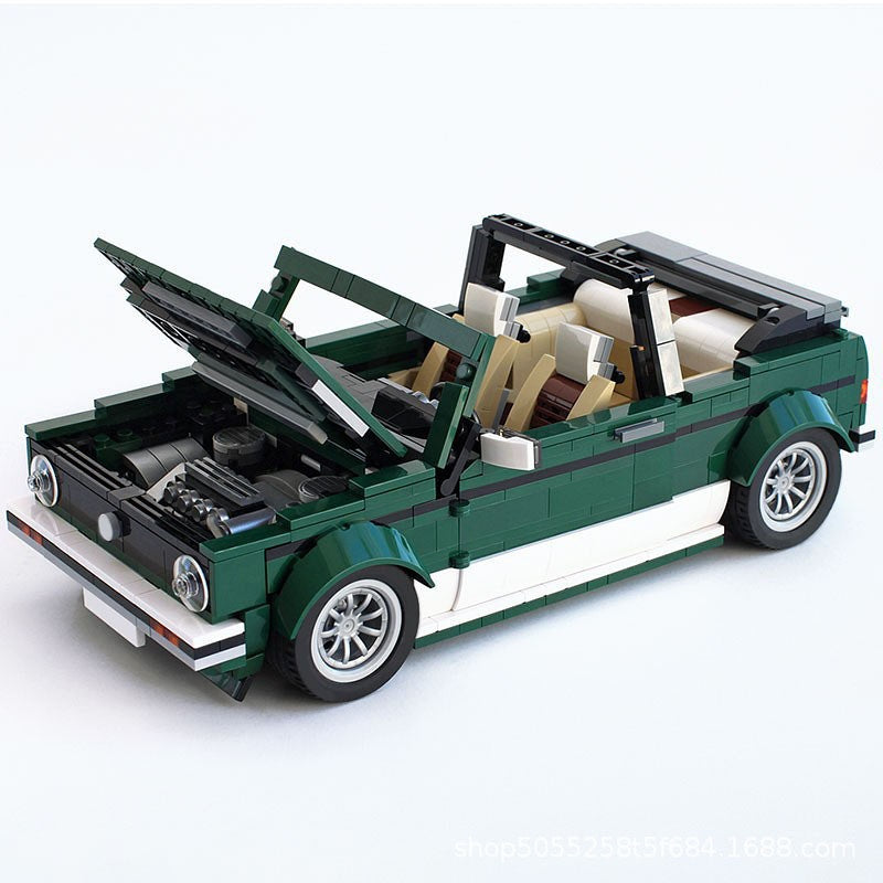 Retro Cabriolet MK1 Style Vintage Compact Convertible Building Kit | LEGO-Compatible MOC - 3