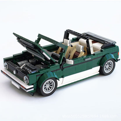 Retro Cabriolet MK1 Style Vintage Compact Convertible Building Kit | LEGO-Compatible MOC - 3