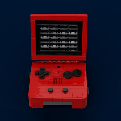 Retro Clamshell Handheld Game Console MOC Building Kit | Red Display - 3