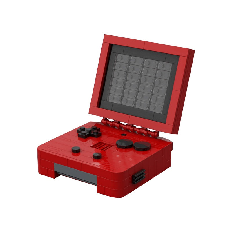 Retro Clamshell Handheld Game Console MOC Building Kit | Red Display - 4