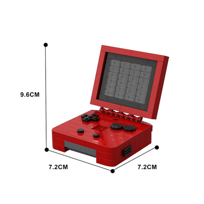 Retro Clamshell Handheld Game Console MOC Building Kit | Red Display - 5