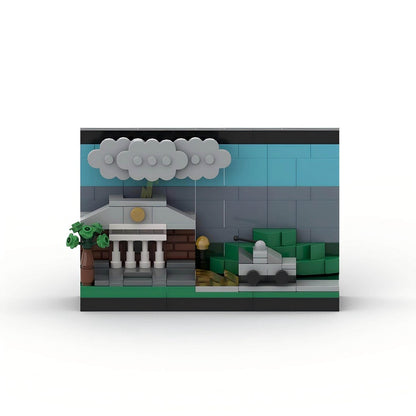 Retro Clock Tower Lightning Strike Postcard Building Kit | LEGO-Compatible MOC - 3