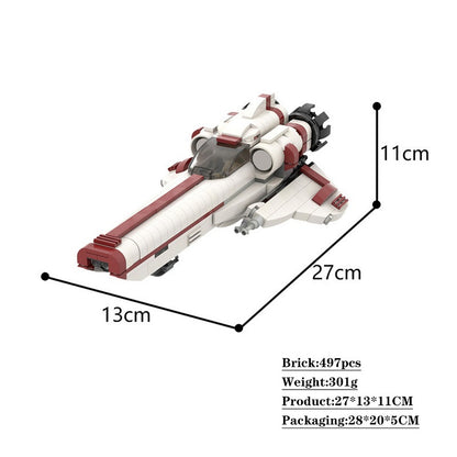 Retro Colonial Space Fighter Mid-Scale Starfighter Building Kit | LEGO-Compatible MOC - 3