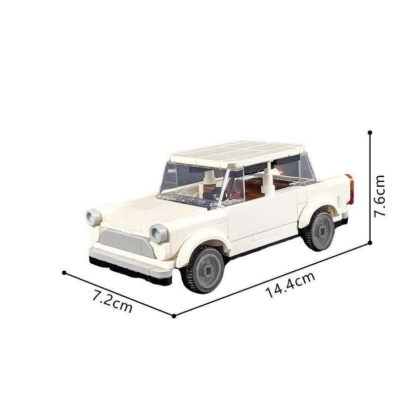 Retro Compact Car MOC Building Kit | 7-Wide Classic Vehicle Model - 6