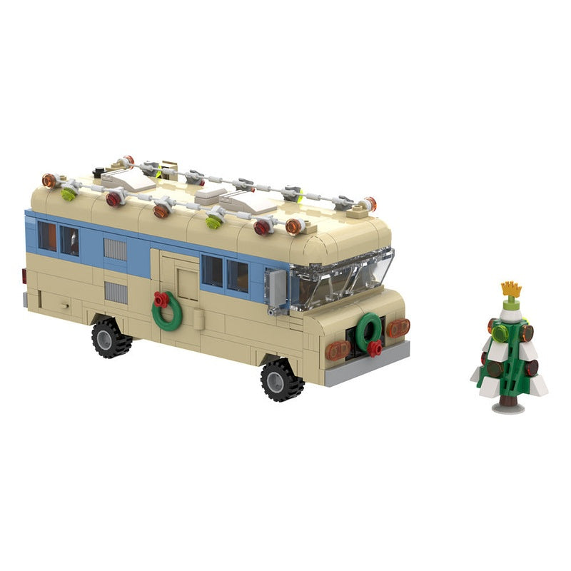 Retro Family RV Car MOC Building Kit | Christmas Camper Vehicle - 1