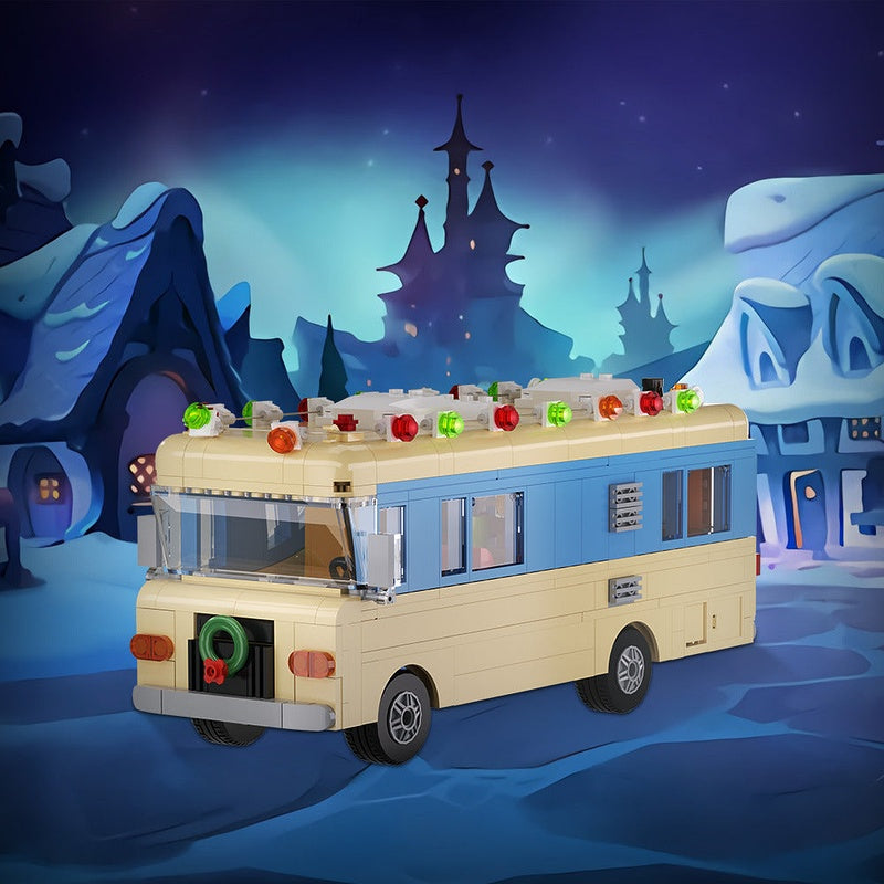 Retro Family RV Car MOC Building Kit | Christmas Camper Vehicle - 2