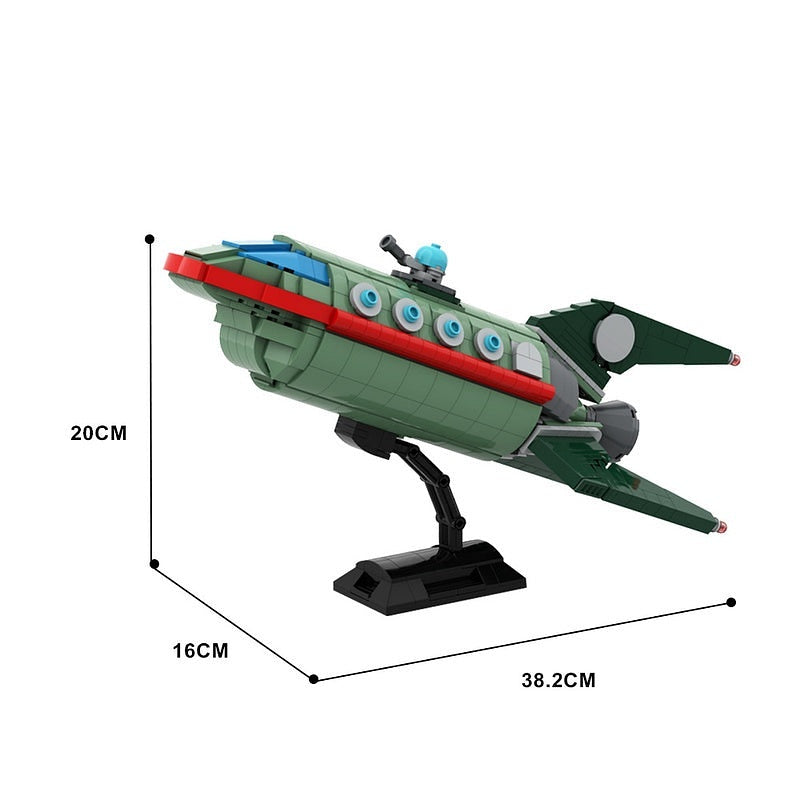 Retro Future Delivery Spaceship MOC Building Kit | Sci-Fi Cargo Vehicle - 2
