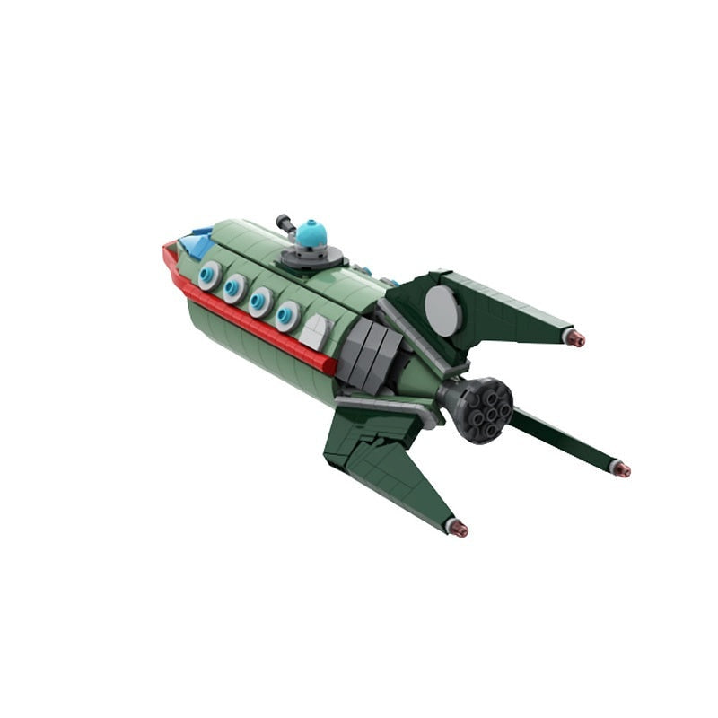 Retro Future Delivery Spaceship MOC Building Kit | Sci-Fi Cargo Vehicle - 3