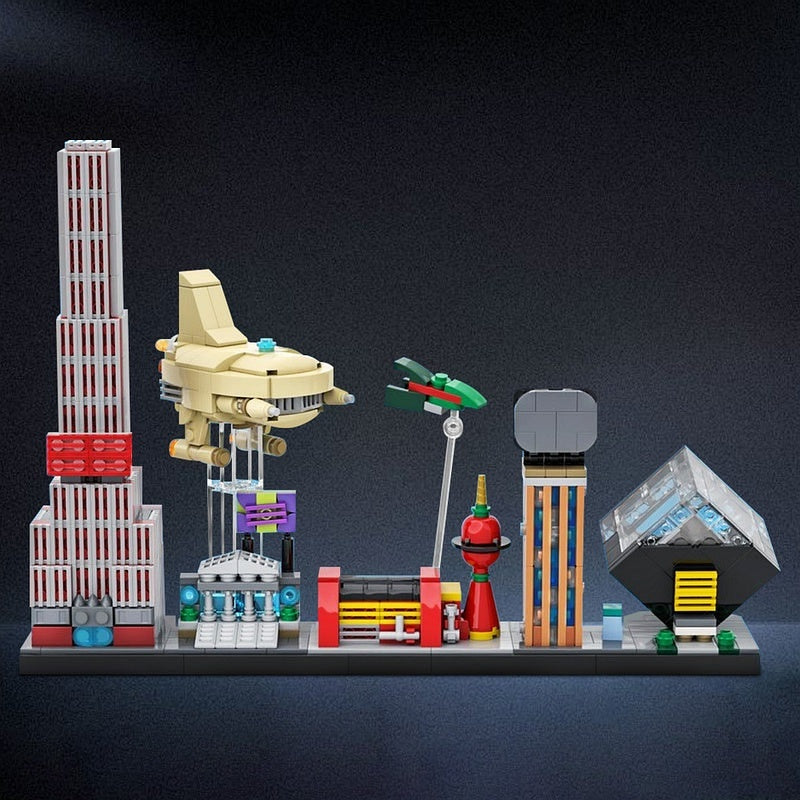 Retro Future Sci-Fi Skyline MOC Architecture Building Kit - 2