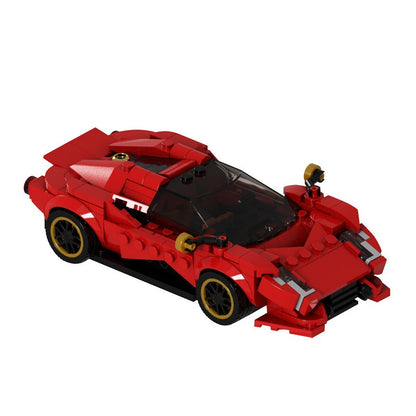 Retro-Futuristic Supercar MOC Building Kit | Futuristic Vehicle Model - 3