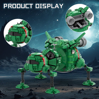 Retro Green Sci-Fi Shuttle MOC Spacecraft Building Kit - 3