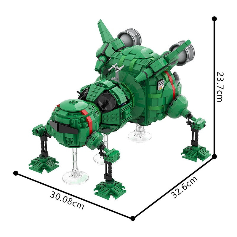 Retro Green Sci-Fi Shuttle MOC Spacecraft Building Kit - 4