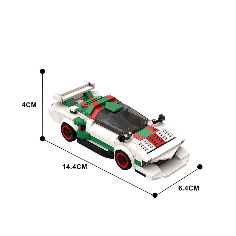 Retro Group 5 Italian Turbo Racing Car Building Kit | LEGO-Compatible MOC - 4