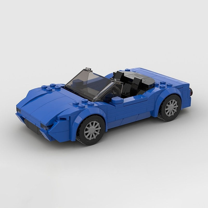 Retro Japanese Roadster Sports Car MOC Building Kit - 2