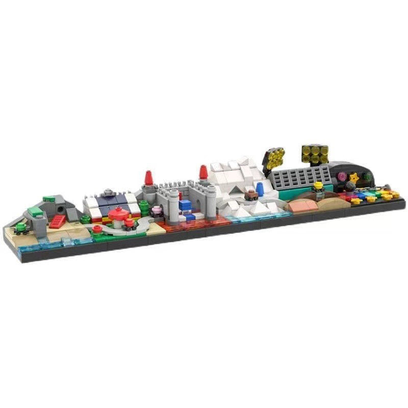 Retro Kart Racing Skyline Building Kit | LEGO-Compatible MOC - 1