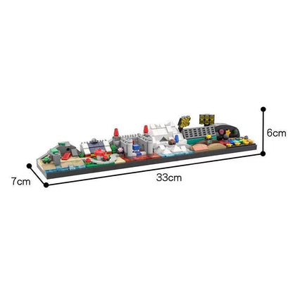 Retro Kart Racing Skyline Building Kit | LEGO-Compatible MOC - 2