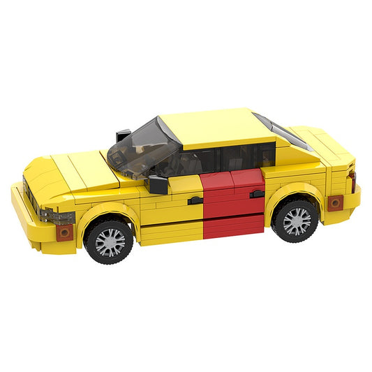 Retro Lawyer Sedan MOC Building Kit | Yellow Red-Door Car - 3