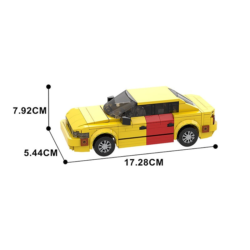 Retro Lawyer Sedan MOC Building Kit | Yellow Red-Door Car - 4