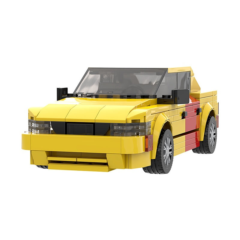 Retro Lawyer Sedan MOC Building Kit | Yellow Red-Door Car - 5