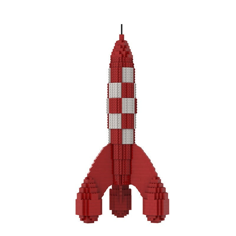 Retro Moon Rocket MOC Building Kit | Vintage Space Exploration Model - 1