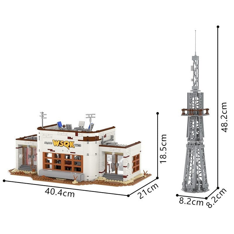 Retro Radio Station WSQK Building Kit | Vintage Studio Model - 5