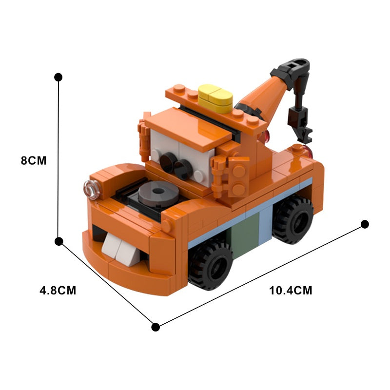 Retro Rust Tow Truck Building Kit | 6 Stud Wide | LEGO-Compatible MOC - 4