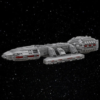 Retro Sci-Fi Capital Space Battleship MOC Building Kit - 4