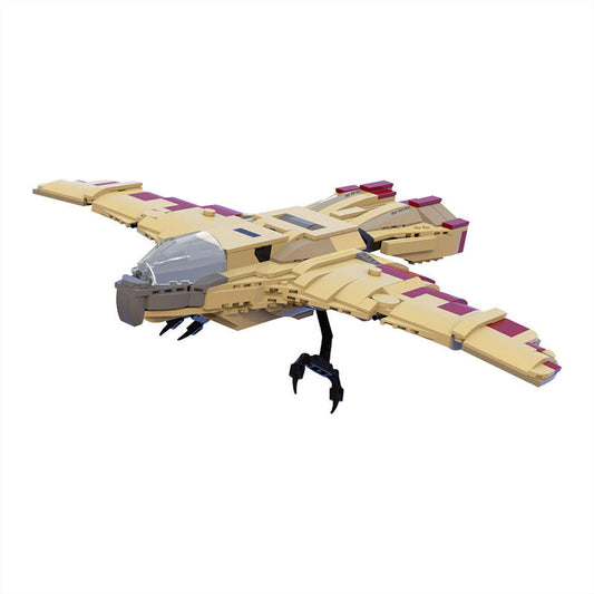 Retro Sci-Fi Hawk Fighter MOC Building Kit | LEGO-Compatible MOC - 1