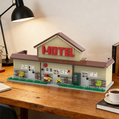 Retro Small Town Motel MOC Building Kit Roadside Inn Diorama - 4