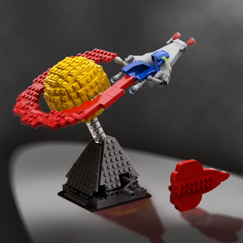 Retro Space Display MOC Building Kit | 3D Planet & Spaceship 用这个给我一版文案吧 - 2
