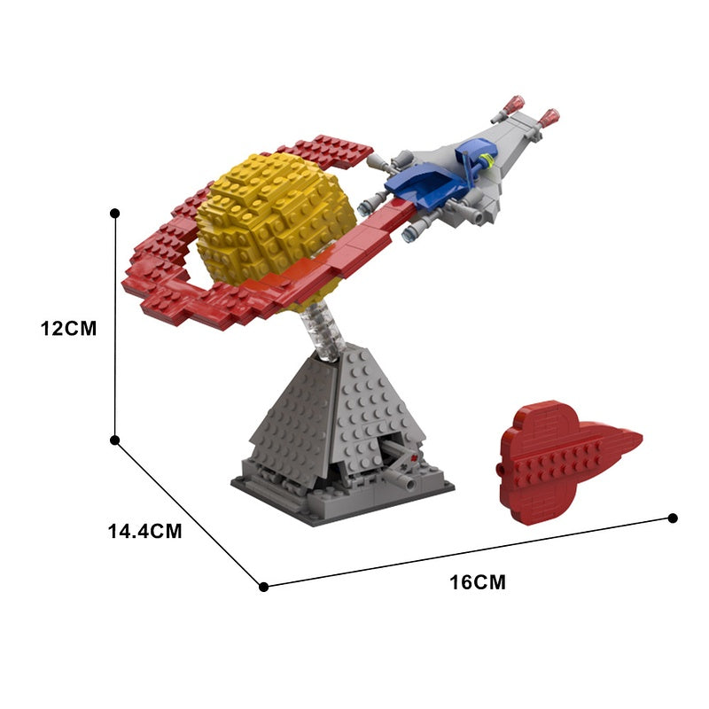 Retro Space Display MOC Building Kit | 3D Planet & Spaceship 用这个给我一版文案吧 - 4