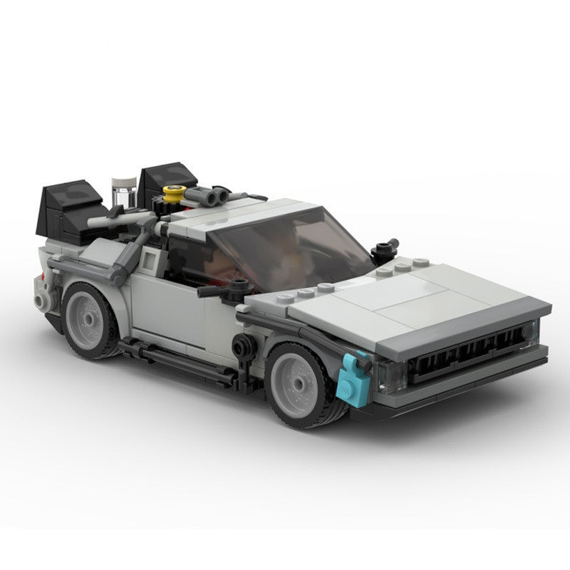 Retro Time Machine Gullwing Car Building Kit | LEGO-Compatible MOC - 1