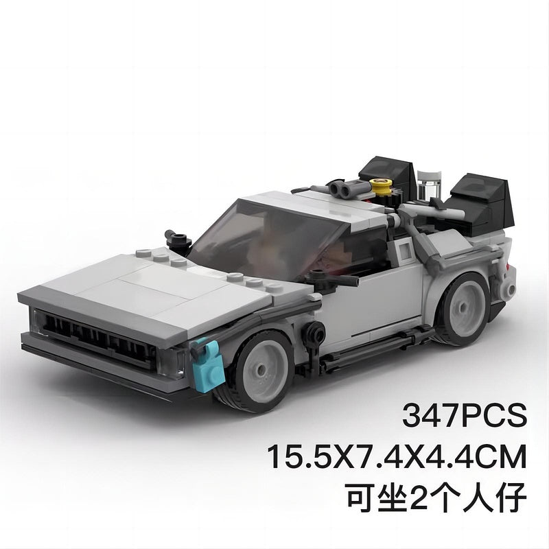 Retro Time Machine Gullwing Car Building Kit | LEGO-Compatible MOC - 5