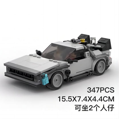 Retro Time Machine Gullwing Car Building Kit | LEGO-Compatible MOC - 5