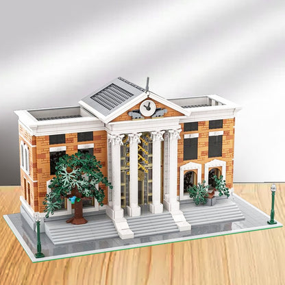 Retro Time Travel Courthouse Plaza Modular Building Kit | Compatible MOC - 1