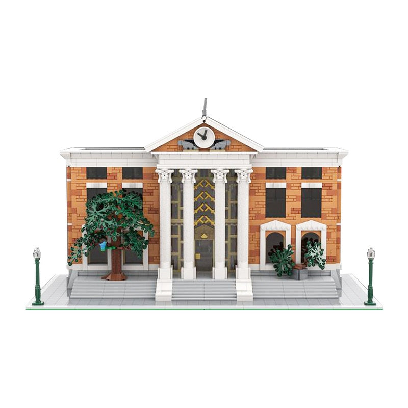 Retro Time Travel Courthouse Plaza Modular Building Kit | LEGO-Compatible MOC - 2