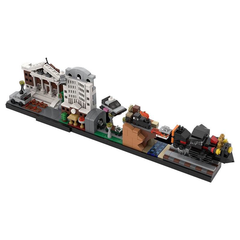 Retro Time Travel Movie Skyline Building Kit | LEGO-Compatible MOC - 2
