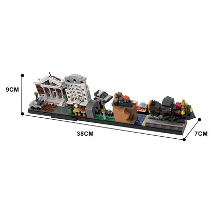 Retro Time Travel Movie Skyline Building Kit | LEGO-Compatible MOC - 4