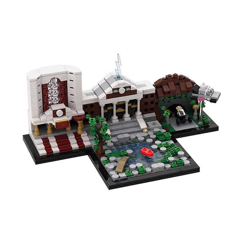 Retro Time Travel Skyline Architecture Building Kit | LEGO-Compatible MOC - 1