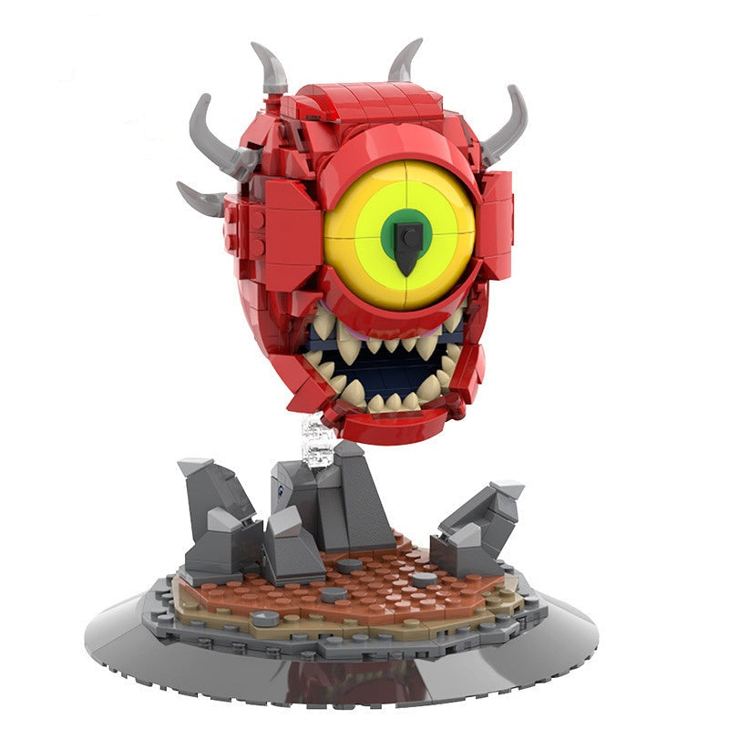 Retro Video Game Floating Meatball Monster Building Kit | LEGO-Compatible MOC - 1