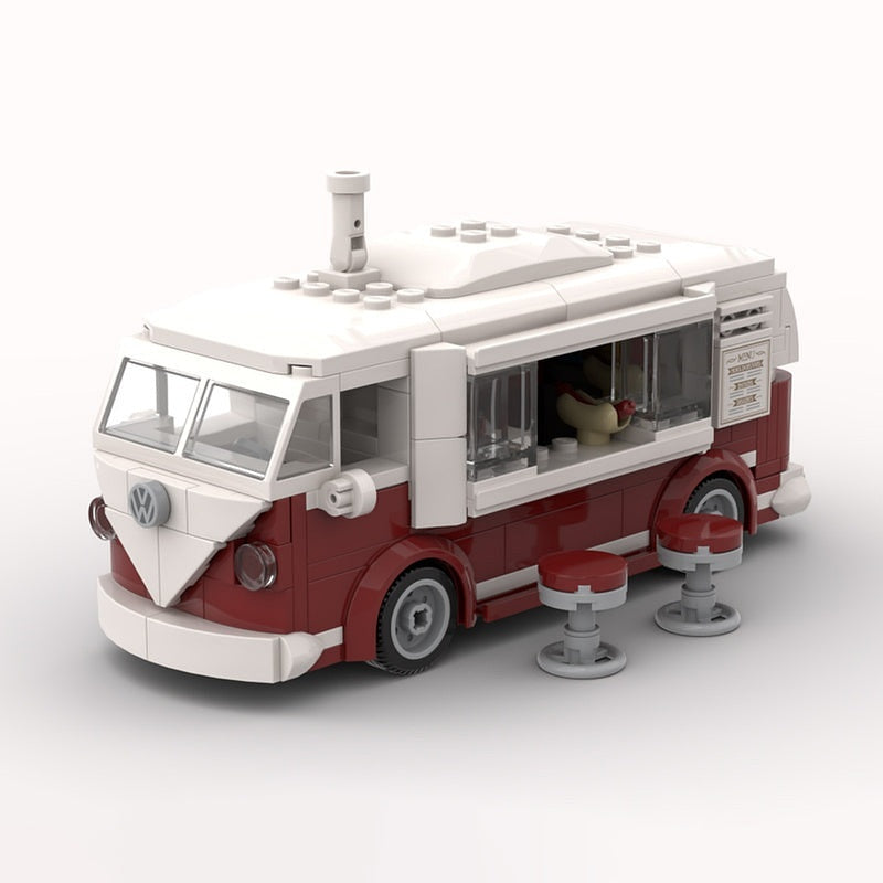 Retro Vintage Camper Food Truck MOC Building Kit | Mobile Cafe Vehicle - 2