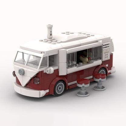 Retro Vintage Camper Food Truck MOC Building Kit | Mobile Cafe Vehicle - 2