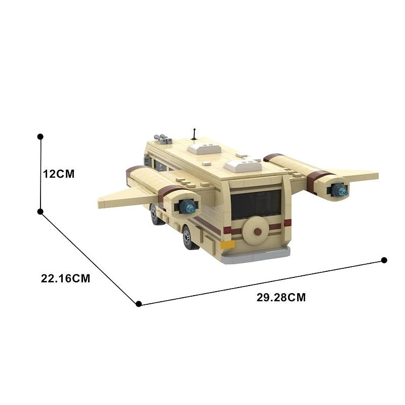 Retro Winged Space Camper MOC Building Kit | Futuristic Space RV - 10