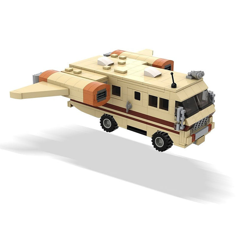 Retro Winged Space Camper MOC Building Kit | Futuristic Space RV - 4