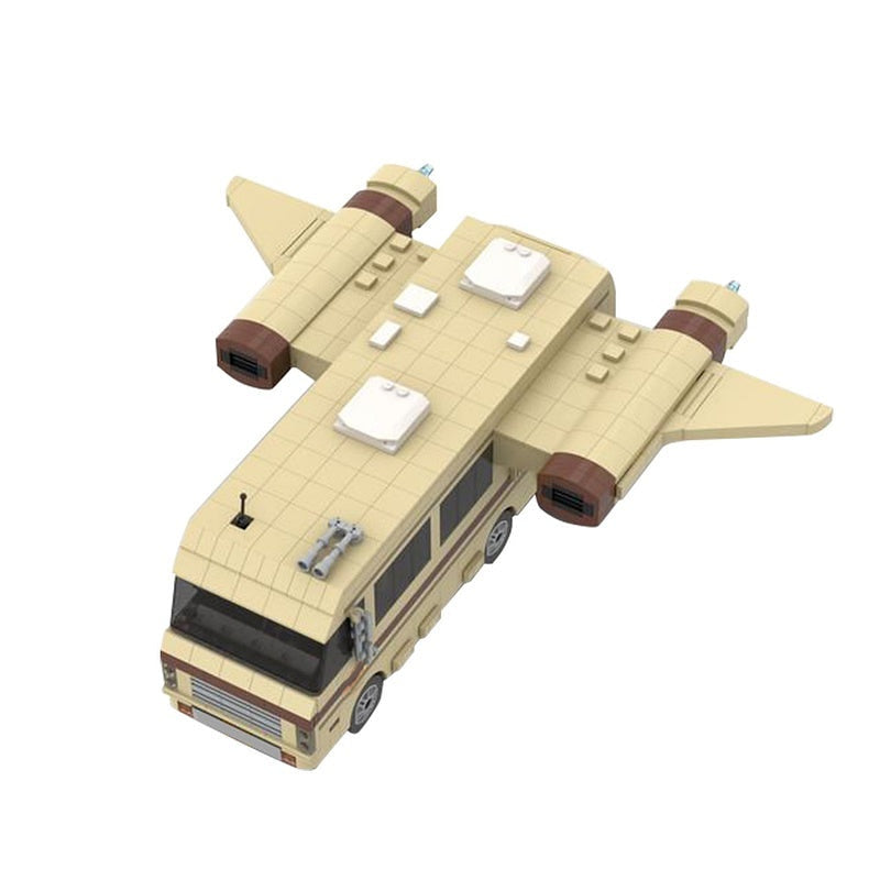 Retro Winged Space Camper MOC Building Kit | Futuristic Space RV - 8