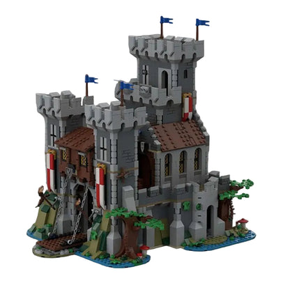 Riverside Fortress Castle MOC Medieval Architecture Building Kit - 1