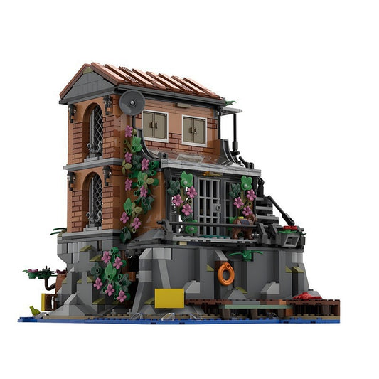 Riviera Cliffside House MOC Building Kit | Coastal Modular Extension - 1