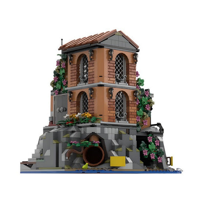 Riviera Cliffside House MOC Building Kit | Coastal Modular Extension - 2