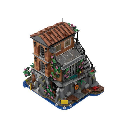 Riviera Cliffside House MOC Building Kit | Coastal Modular Extension - 3