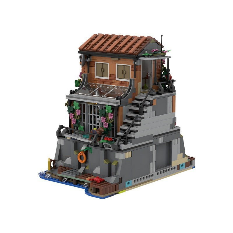 Riviera Cliffside House MOC Building Kit | Coastal Modular Extension - 4